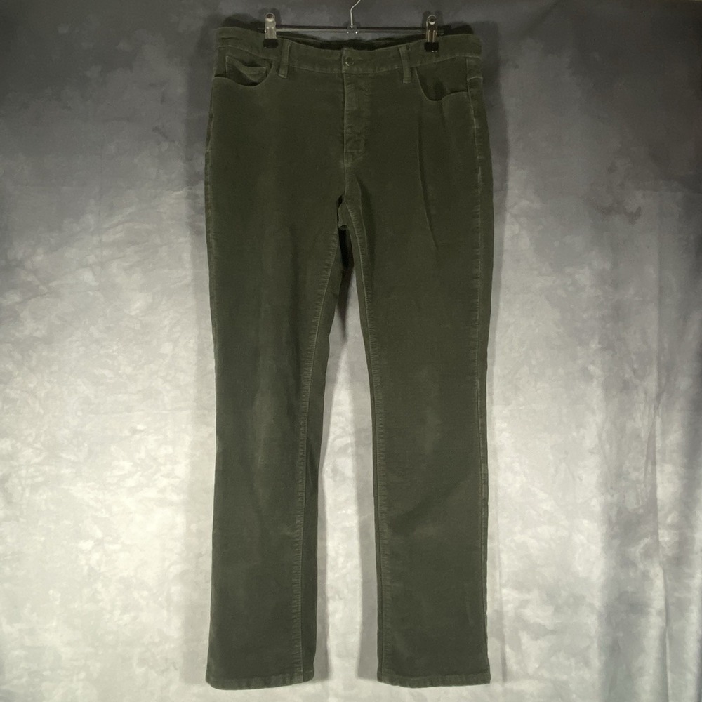 2016 Denim By Parasuco Mid-Rise Straight Size 14 Green Corduroy Pants